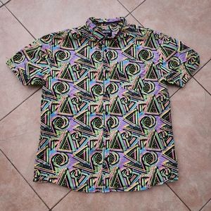 Retro Massive Geometric Button Up